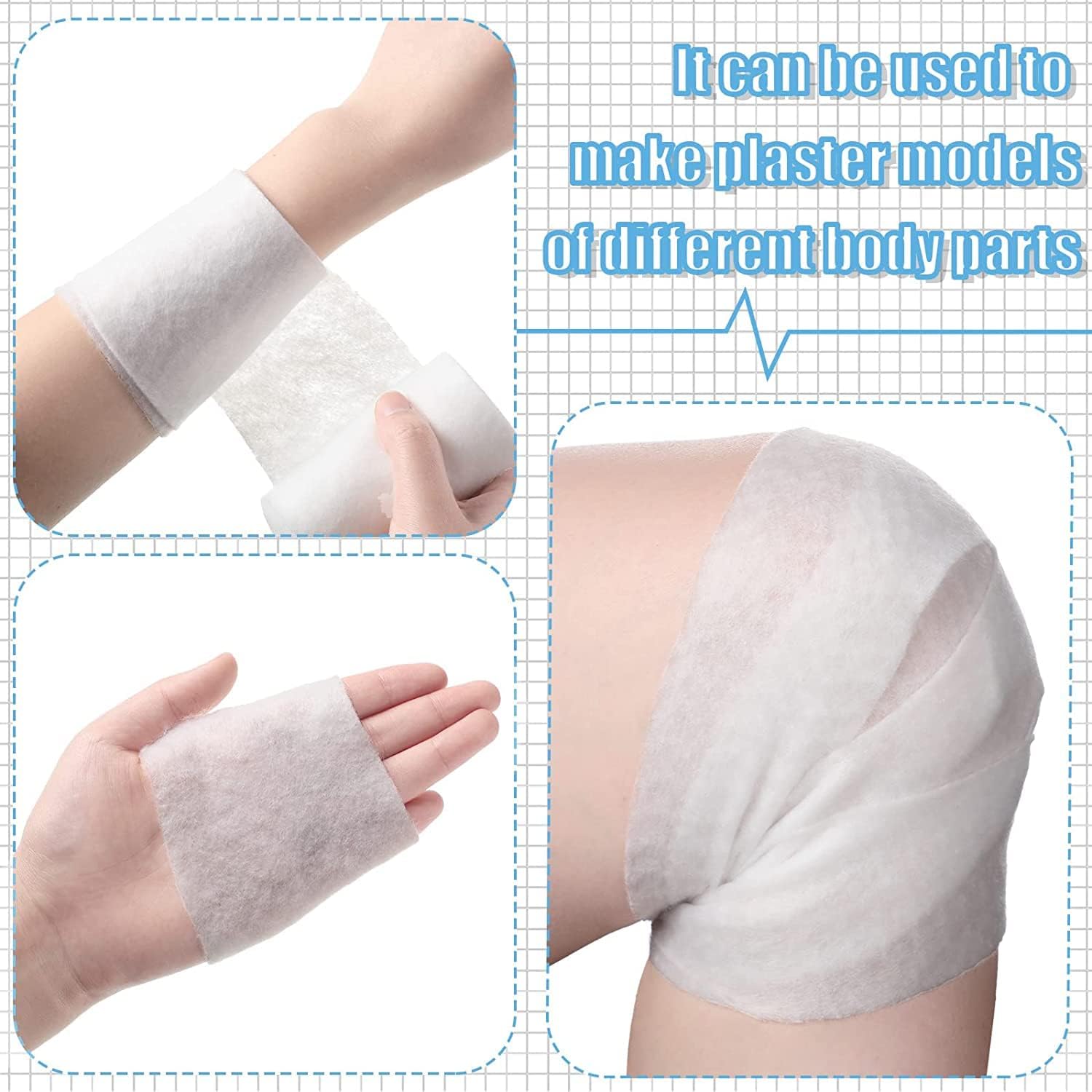 Spancare Pharmaceutical - 24 rotoli di imbottitura in cotone, 10,2 cm x 2,7 m, confezione singola, rotolo di cotone con cerotto morbido, bianco