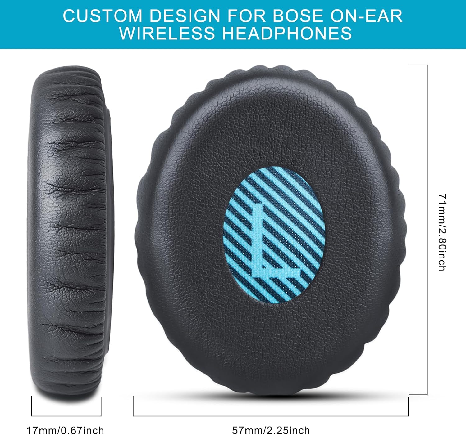 Ear Pads Replacement for Bose On-Ear 2 Headphones, GVOEARS Ear Cushion Pad for Bose OE2 / OE2i / SoundTrue OE/SoundLink On-Ear Wireless Headphones, Durable & Longer Lasting (Blue Pad) - Image 3
