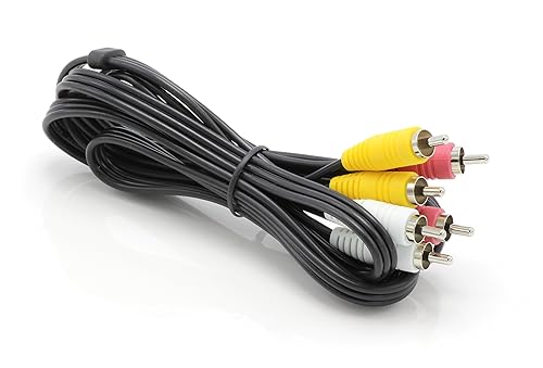 Cable de audio y video RCA 6 pies, paquete de 3 Cable compuesto triple RCA Cable rojo amarillo blanco Cable AV RCA macho Cable AV macho a macho