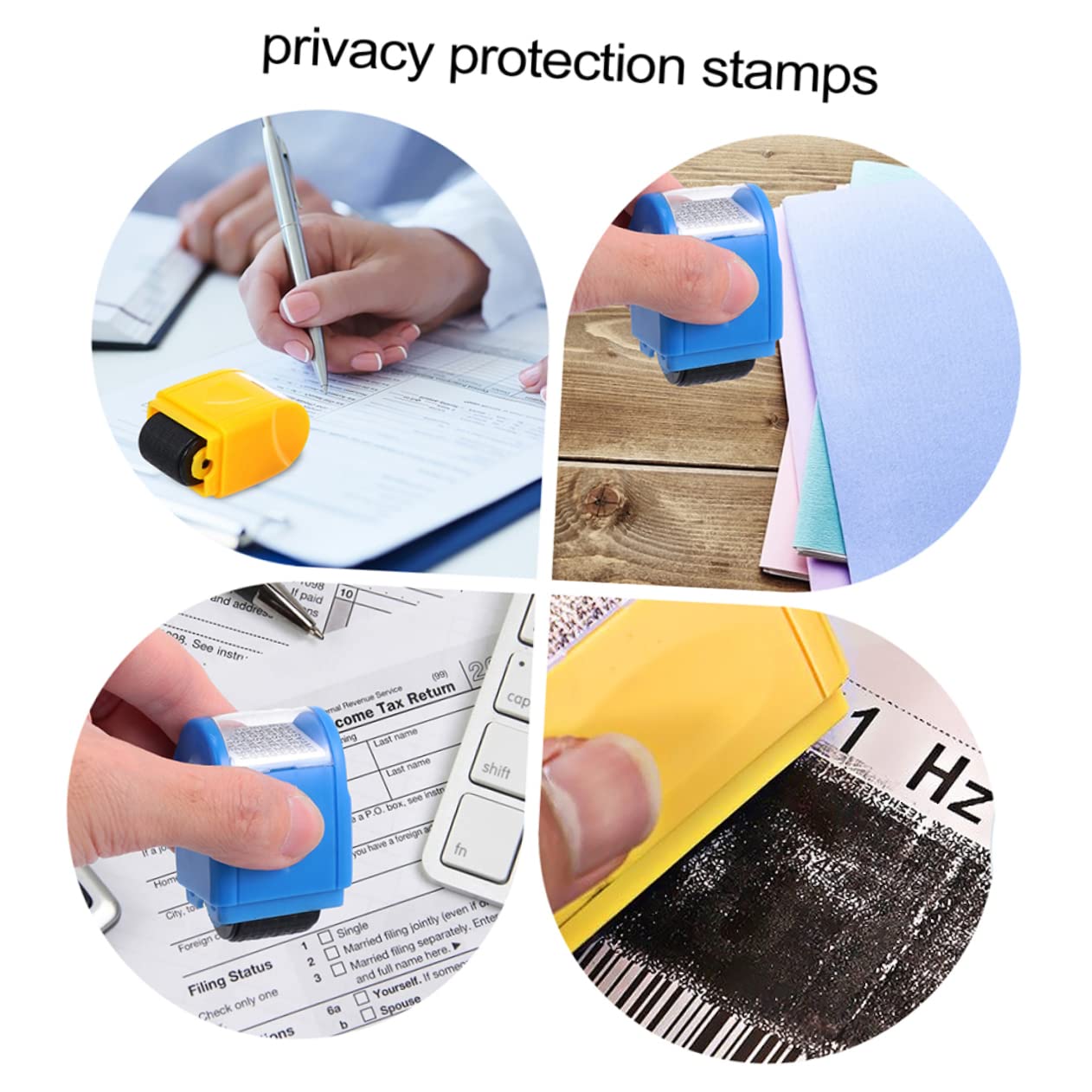 MAGICLULU 3piezas Sello De Identidad Compacto Diseño De Rodillo Para Protección De Datos Personales Sello Garbled Para Ocultar Información Confidencial Para Postales y Correspondencia