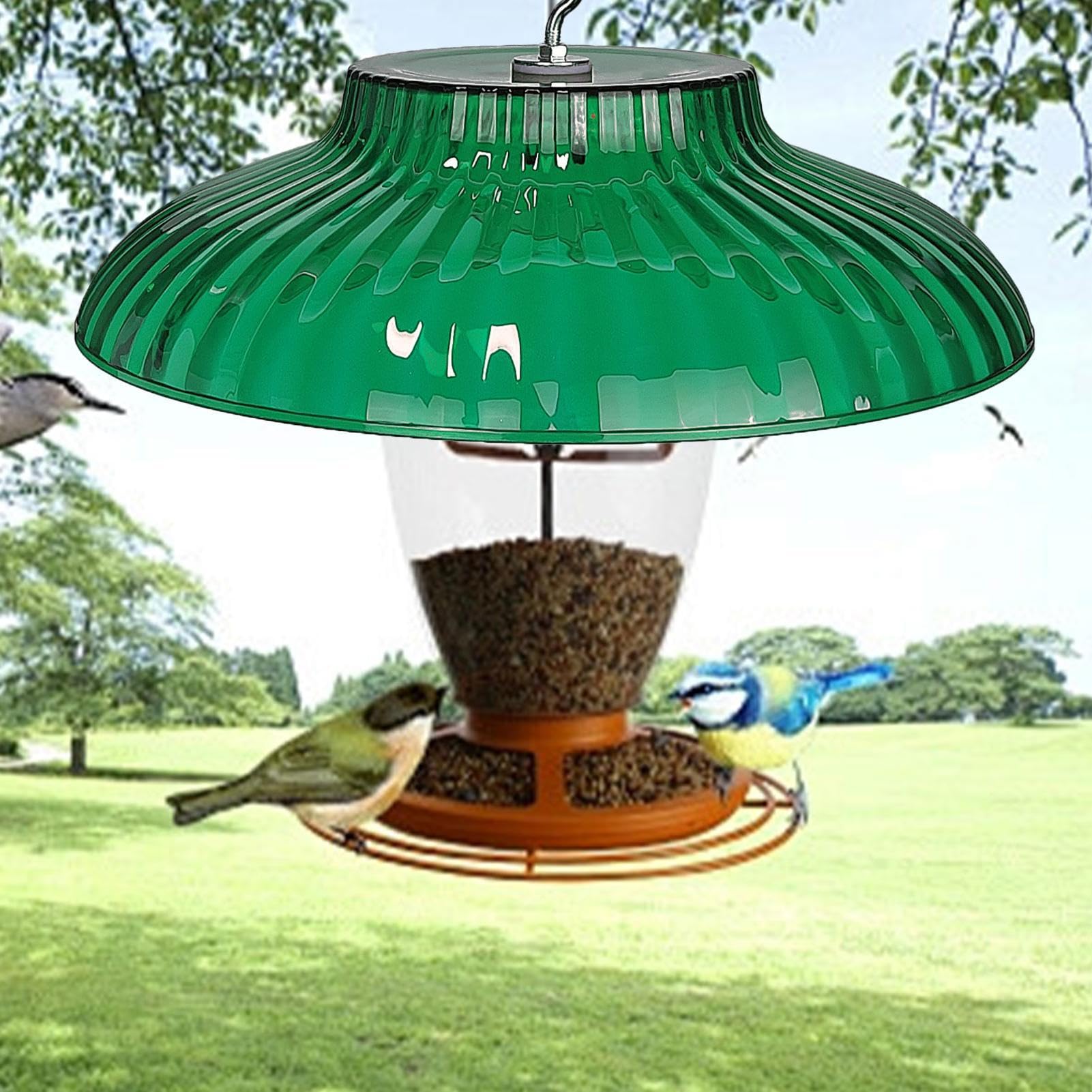 Eichhörnchenschutz, wasserdichter Regenschutz, robuste Außenleitung, sicherer Vogelfutterschutz, Hakenschutzstange, wetterbeständig, Vogelfütterung und Spannung bei starkem Regen