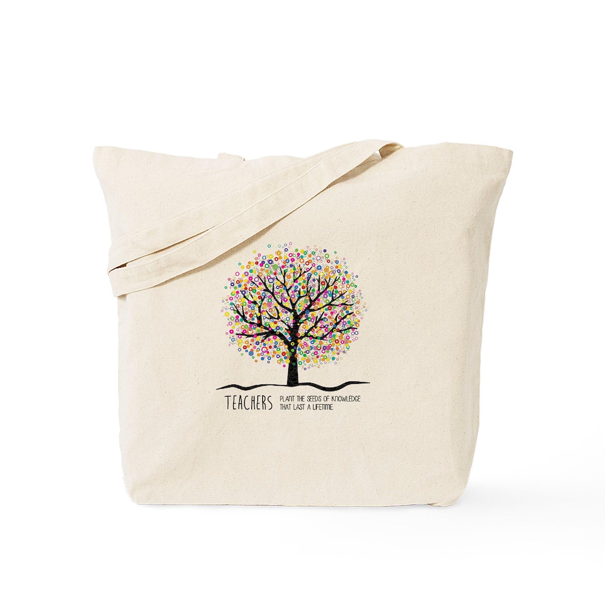 CafePress Teacher Appreciation Quote Tote Bag Reusable Natural Beige Canvas Shopping Bag