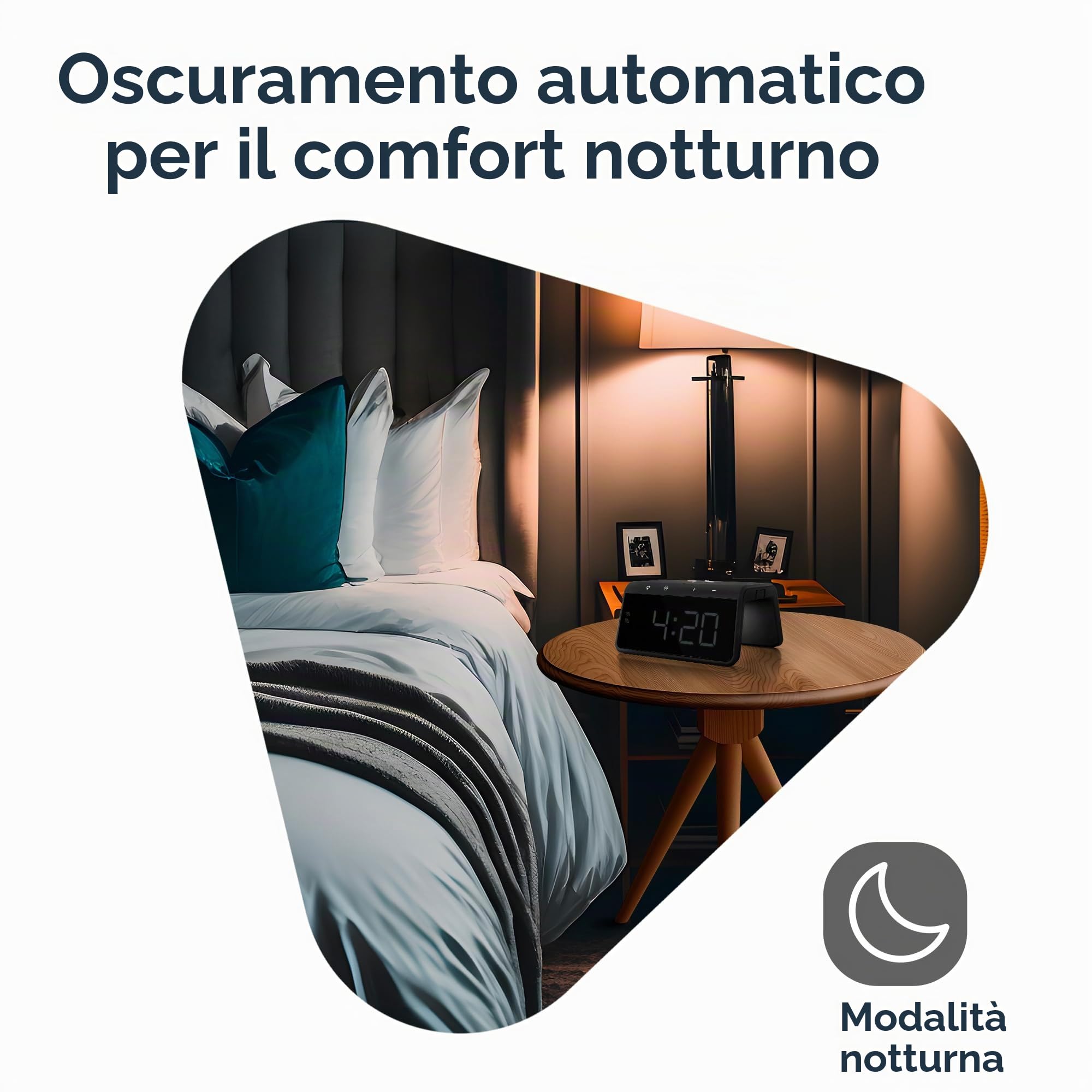 Caliber Sveglia Digitale con Luce, Display dimmerabile, Doppio Allarme e Stazione di Ricarica Rapida, per Bambini e Chi Dorme Profondo, Allarme Forte, Orologio Digitale