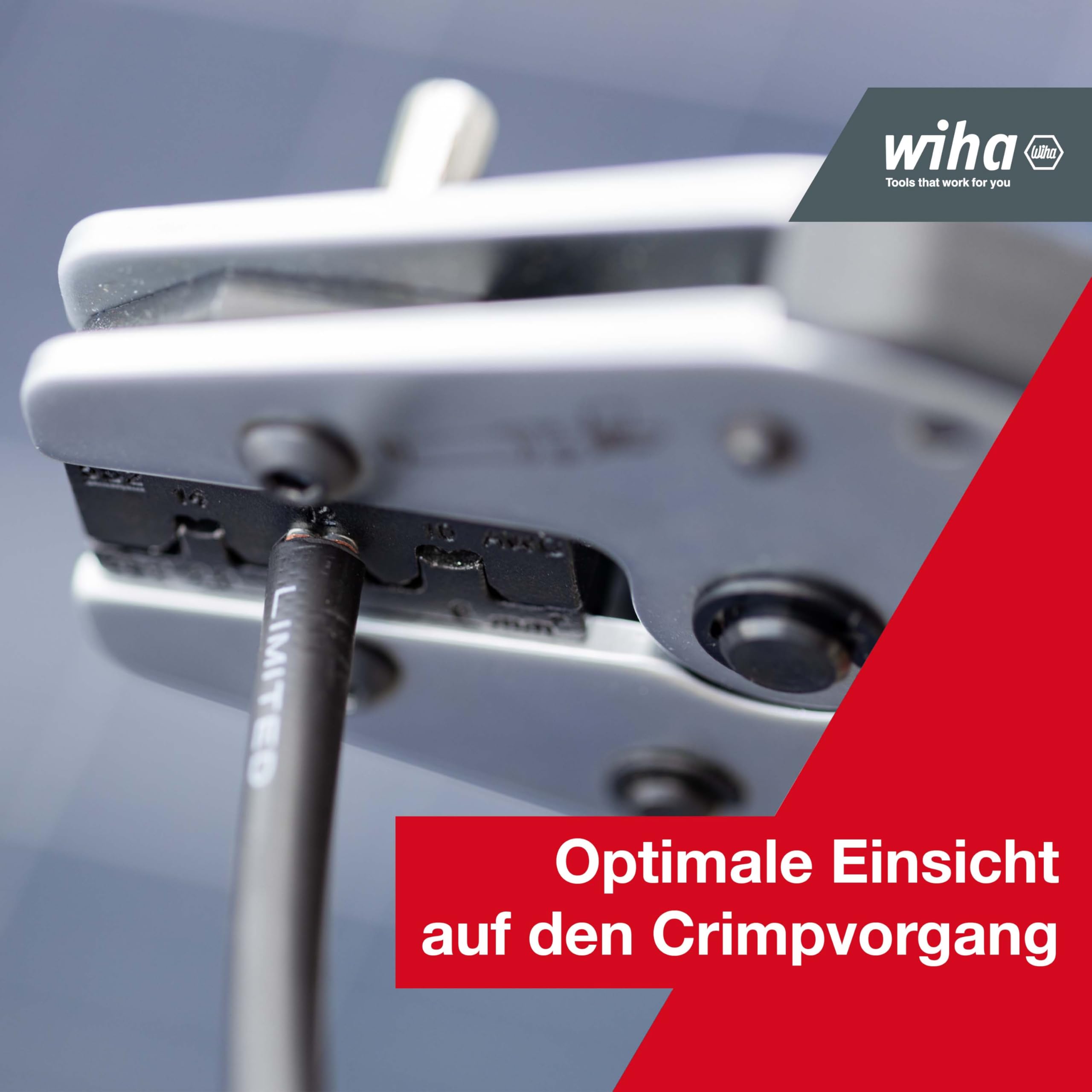 Wiha Crimpzange für MC4 Stecker I Photovoltaik Crimpwerkzeug für Solarstecker MC4 I 2,5/4 / 6 mm² I automatisch angepasster Pressdruck I Solar Zange (45796)