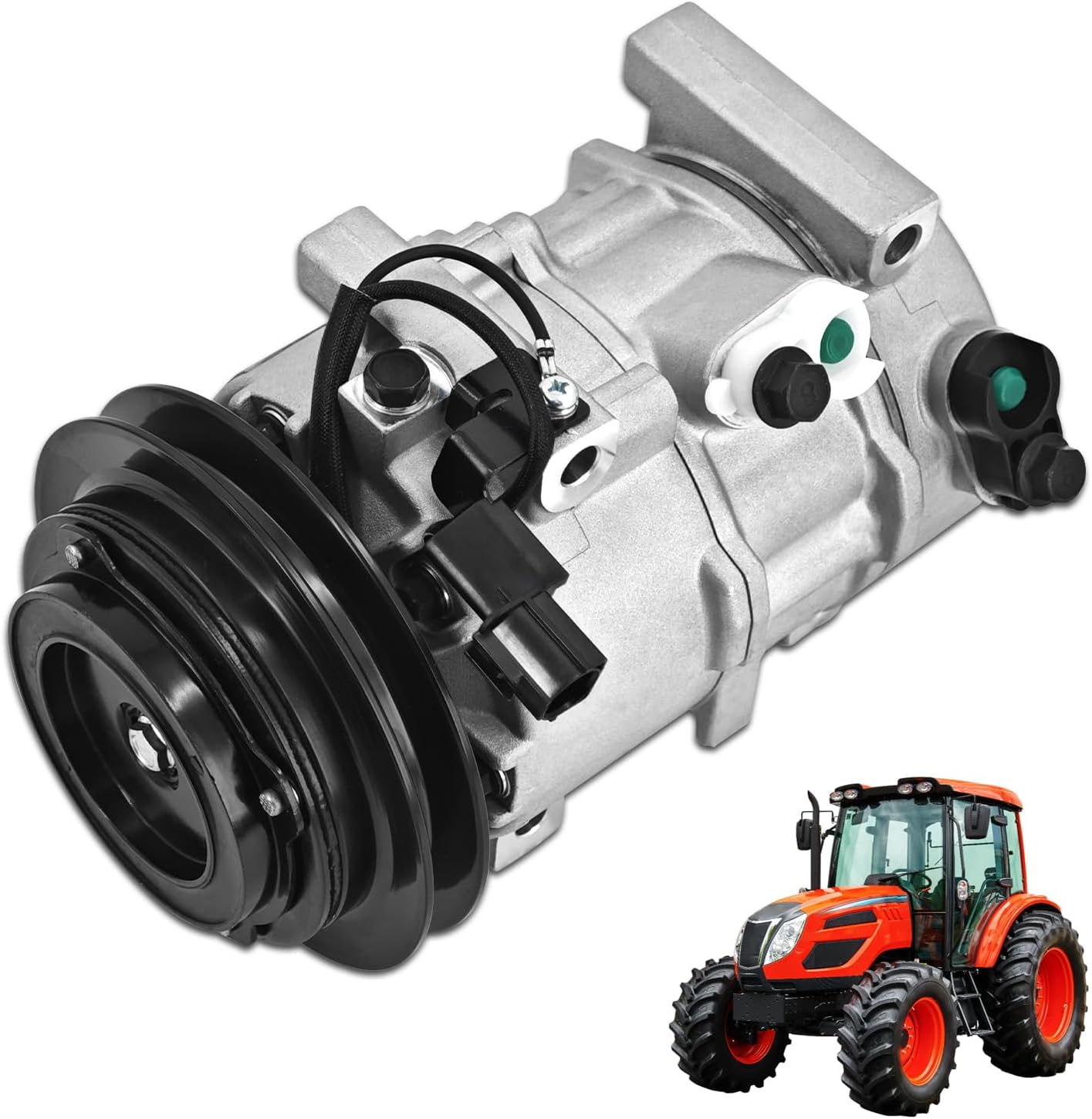 TE16-0023A A/C Compressor Compatible With Kioti Tractor DV9 1GRV 12V T5525-50814 TE160023A T5525-50813