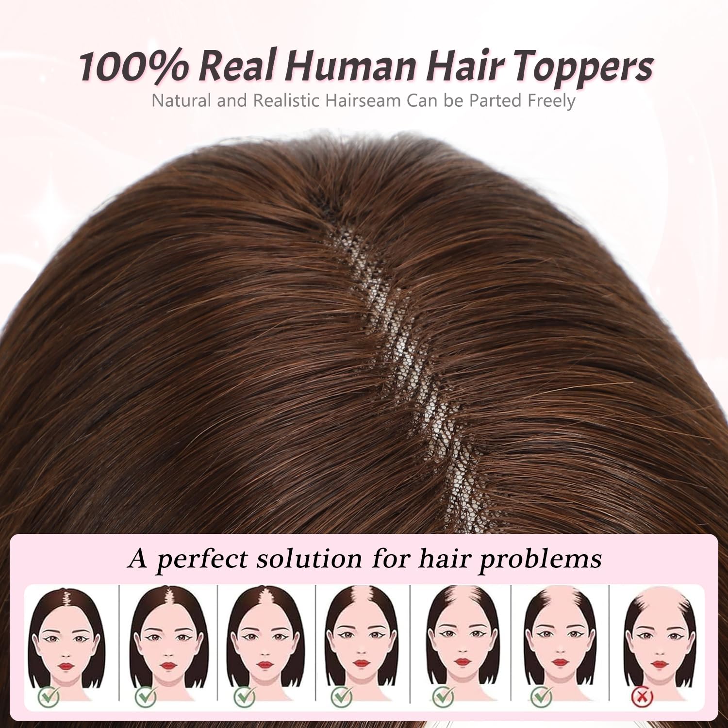 Clip In Fringe 100% Real Human Hair Bangs Hair Clip Thin Bangs On Hairpiece On Air Bangs With Temple Wispy Bangs Hair Extensions for women (Dark brown - Image 3