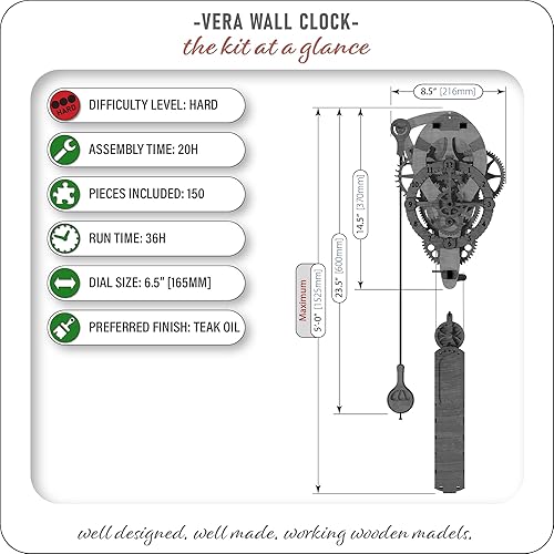 Miniatura 3 de Abong Vera Kit de reloj hecho a mano de madera  Proyecto Hazlo tú mismo