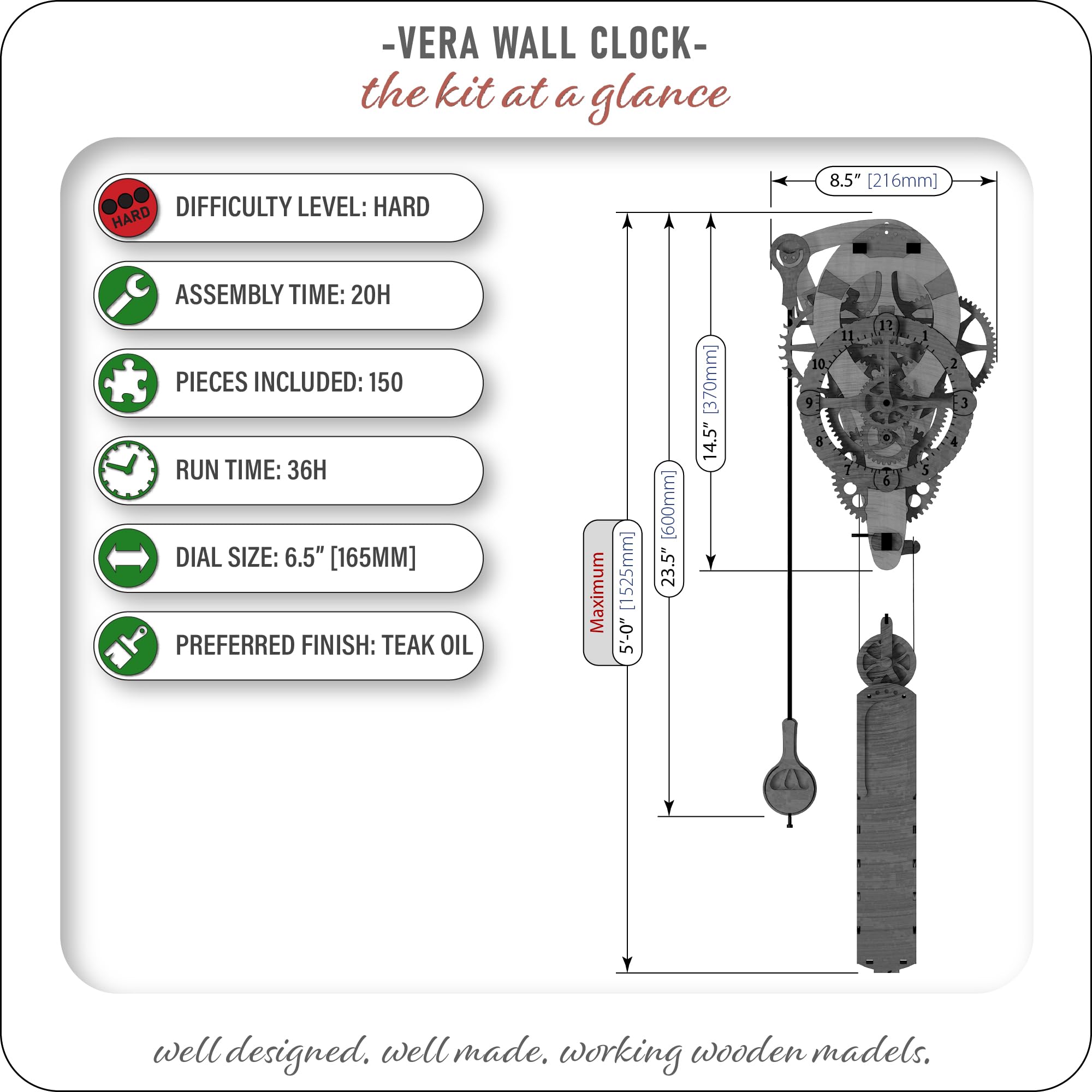 Vera - Reloj de madera hecho a mano | Proyecto Hazlo tú mismo