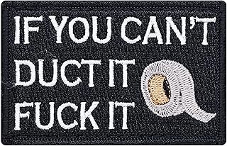 If You Cant Duct it... F**k It Hook and Loop Patch Morale Tags Fully Embroidered (Black and White)