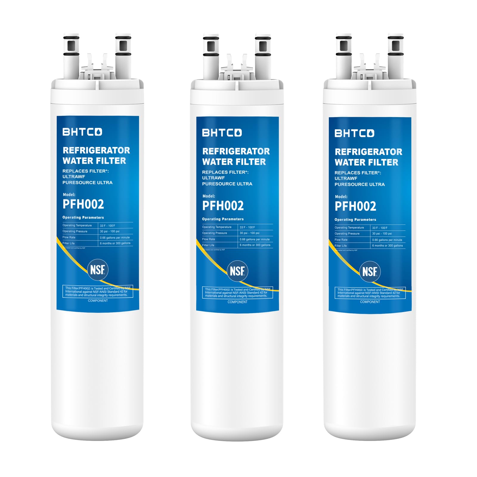 Water Filter Replacement for Frigidaire FGHS2631PF4A, FGHC2331PFAA, FGHC2331PFCA, FGHS2655PF5A, FGHC2342LF3, FGHS2631PF3, FGHF2366PFEA Refrigerator (3 Pack) | Fridge.com