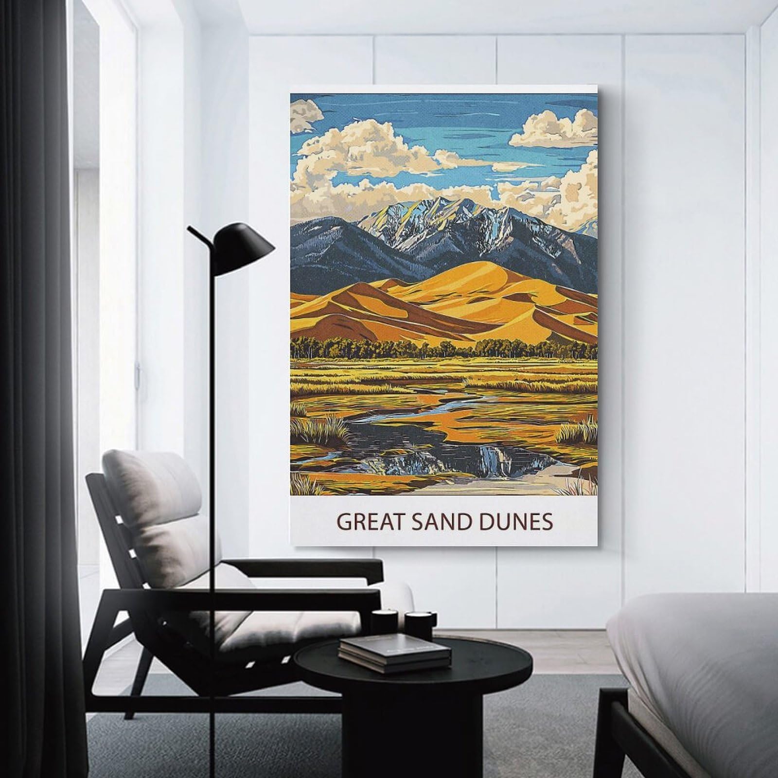 Junmoney Unframe-Style-1 Great Sand Dunes National Park Hanging Wall Art 16X24inch(40X60cm), For Front Hall, Corridor Or Welcome Spaces, Wall Decor To Refresh Empty Corners