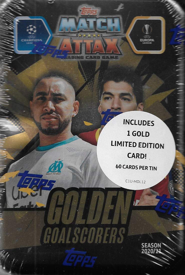 Match Attax 2020 2021 Topps UEFA Champions League Soccer Trading Card Game Sealed MEGA Collector's Tins with Bonus Gold Cards and Exclusive Inserts