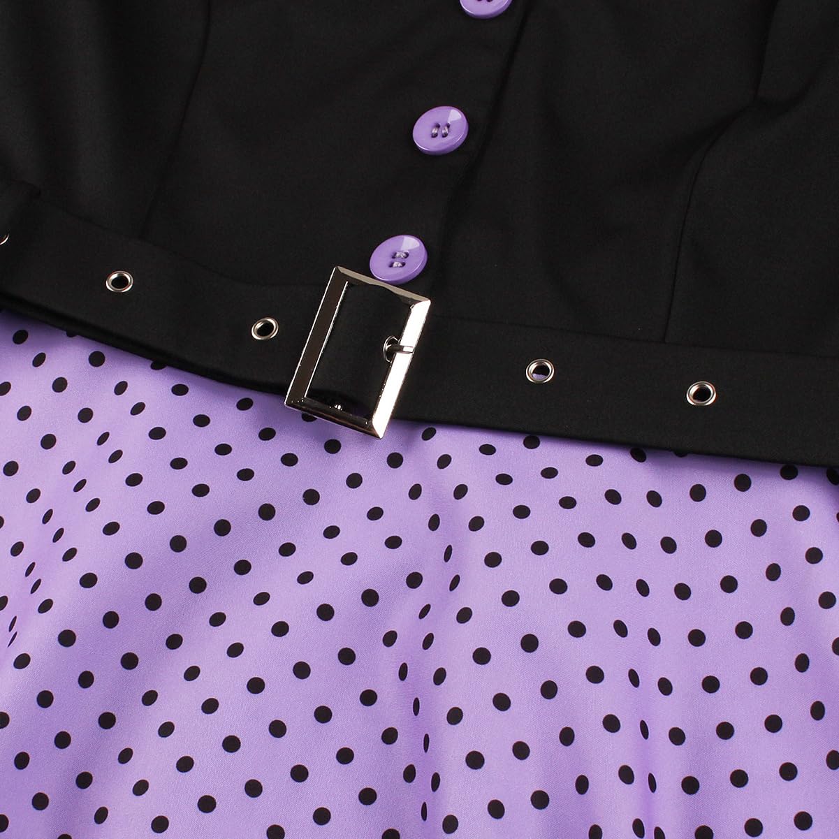 Robe rétro années 1950 pour femme - Motif à pois - Rockabilly - Manches courtes - Audrey - Pour cocktail, soirée, bal de fin d'année