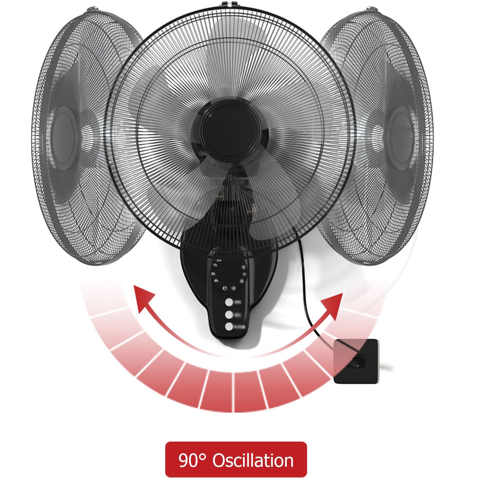 Ventilador de Pared con Temporizador y Mando a Distancia