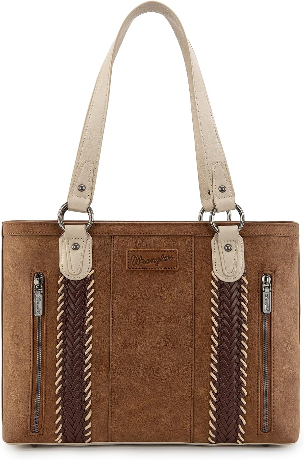 Wrangler Multi Pockets Tote Bag for Women Western Braided Shoulder Bag with Large Capacity for Everyday