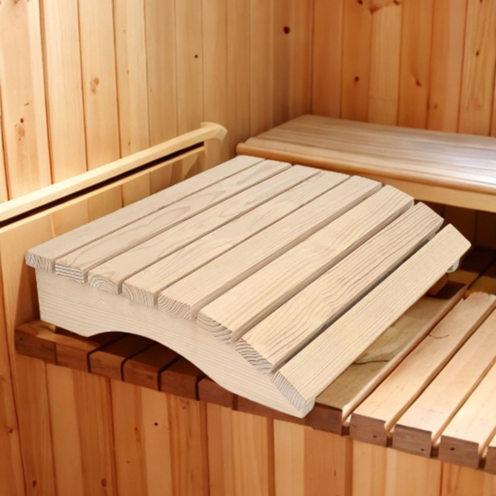 Sauna Respaldo Almohada Accesorios Soporte Antideslizante Madera Reposacabezas Baño