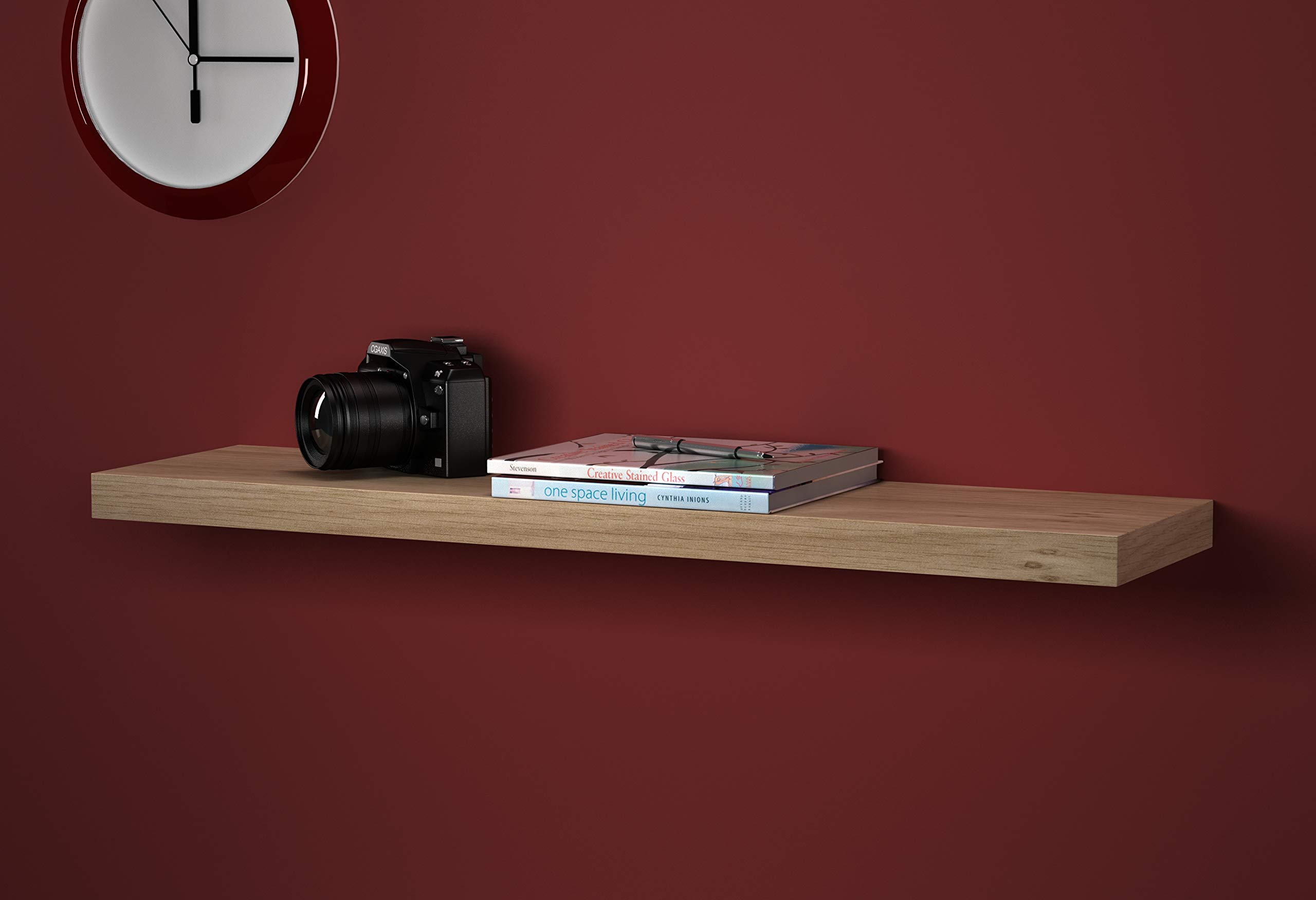 Urbn-Living Wooden Floating Wall Mount Shelves Display Unit (1 x 90cm, Oak)