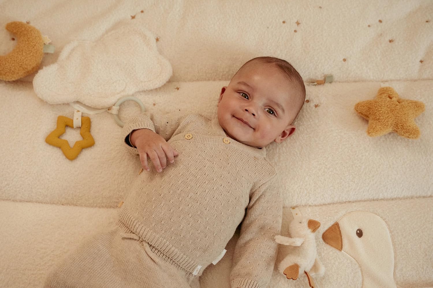 Little Dutch Krabbeldecke Spieldecke Activity Matte Baby (80x100 cm) weiß - Newborn Naturals