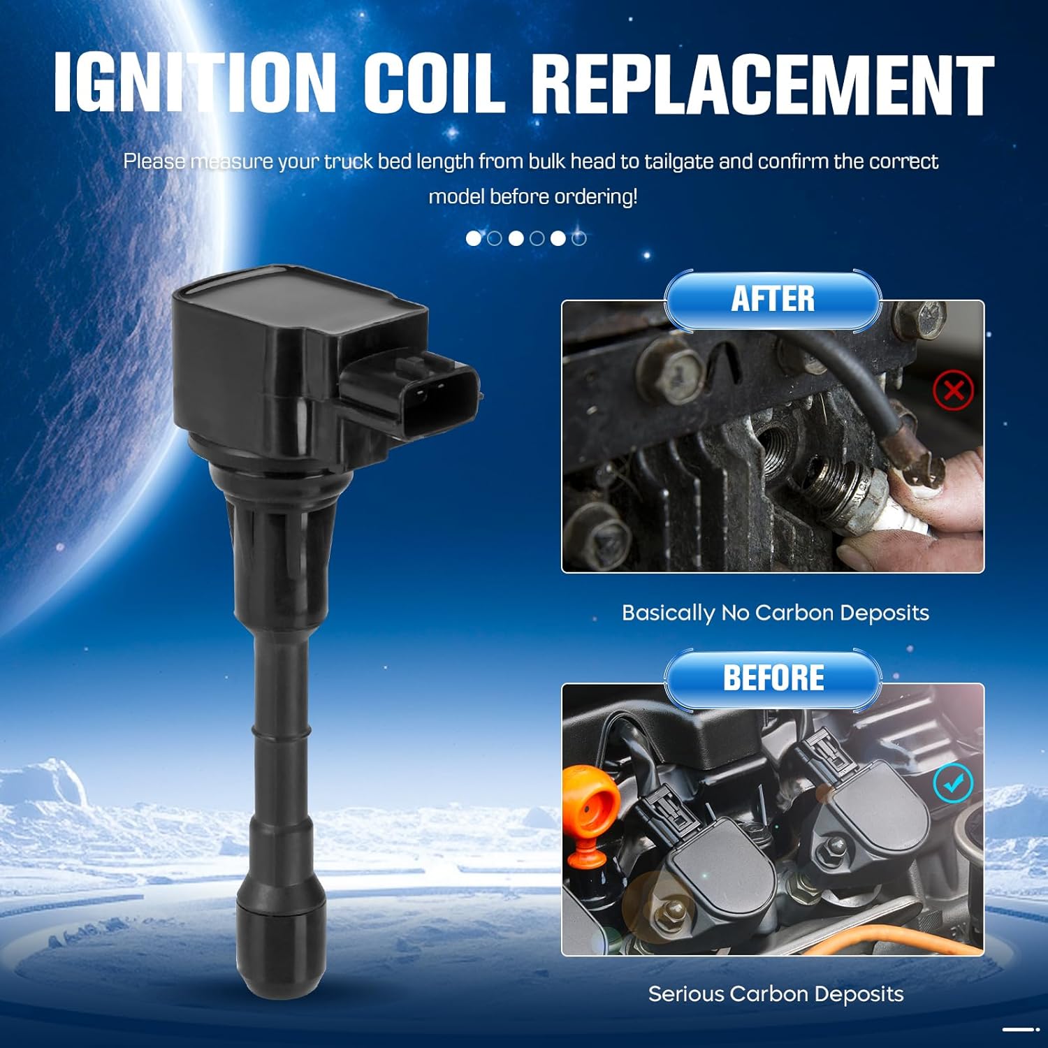 Set of 6 Ignition Coil 6 Spark Plug Compatible with Nissan Infiniti Maxima Murano Pathfinder Quest Altima Q50 QX60 FX35 Replacement for UF550 C1670 22448-JA10C 5C1727 E1050 52-2082 IC630