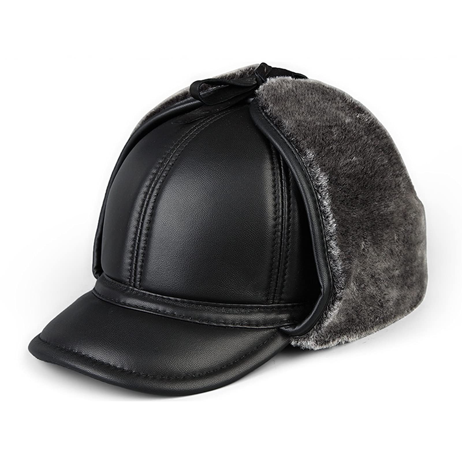 G&F Inverno Cappello Baseball con Paraorecchie for Uomo Antivento Cappello Aviatore Pelle Ushanka Russo Cappello Bomber for Anziani