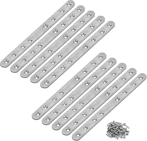 10 Pack 11-5/8 x 3/4 Long Stainless Steel Flat Mending Plate Bracket