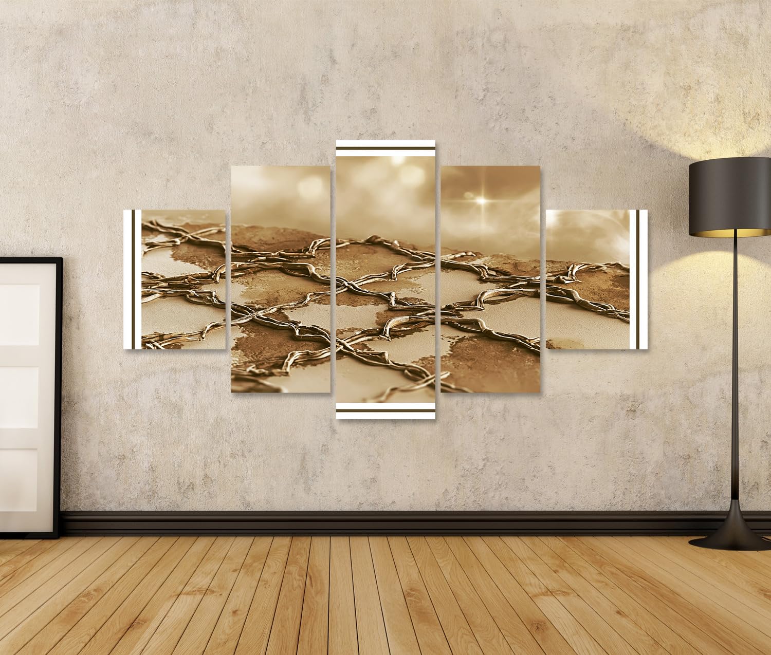 islandburner Bild auf Leinwand Elegantes Wandmuster Kunstdruck Wohnzimmer Für Kunstliebhaber - 5-teilig