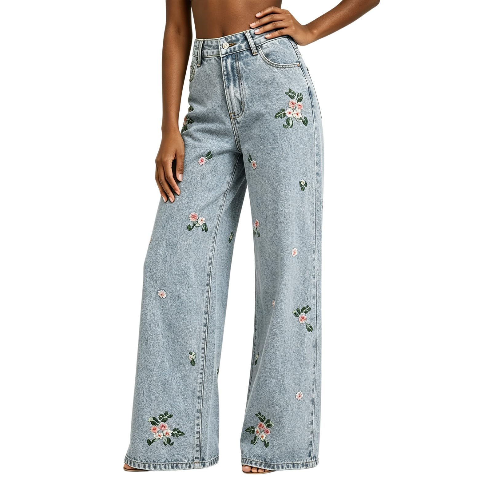 Weite Jeans Damen Baggy Hose High Waist Denim Pants Vintage Jeanshose