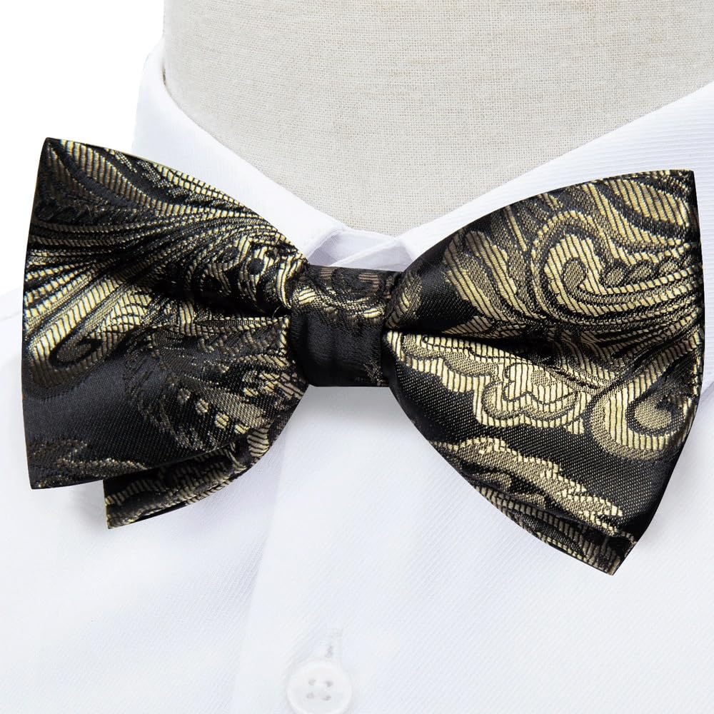 JFDBGU Pre-tied Bow Ties Adjustable Paisley Bowtie Shirt Decor Wedding Business Party Knots Men Cufflink
