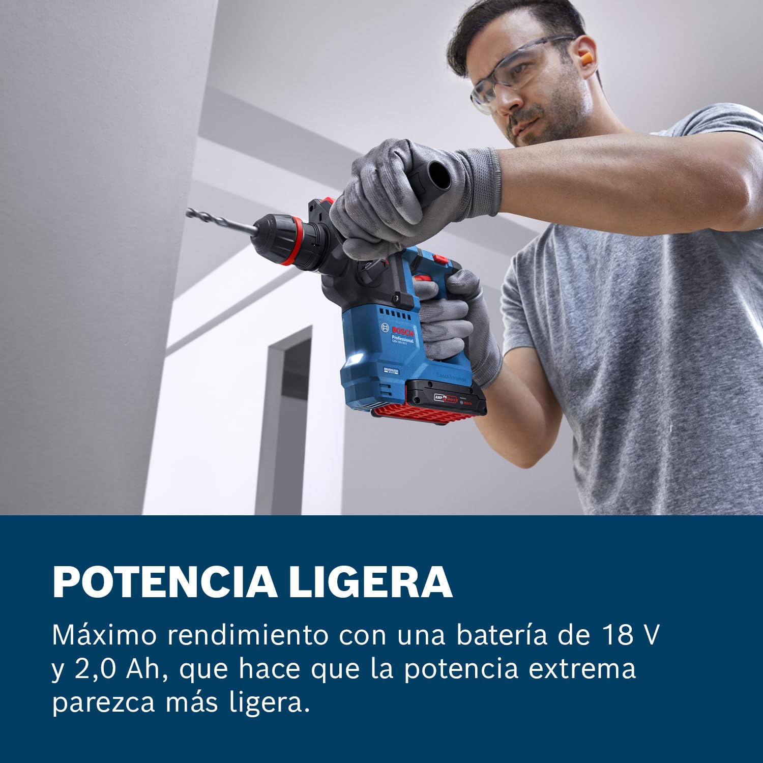 Bosch Professional 18V System martillo perforador a batería GBH 18V-18 X (ONECHUCK, incl. 2x 18V 2.0Ah, GAL 18V-40, GDE 24)