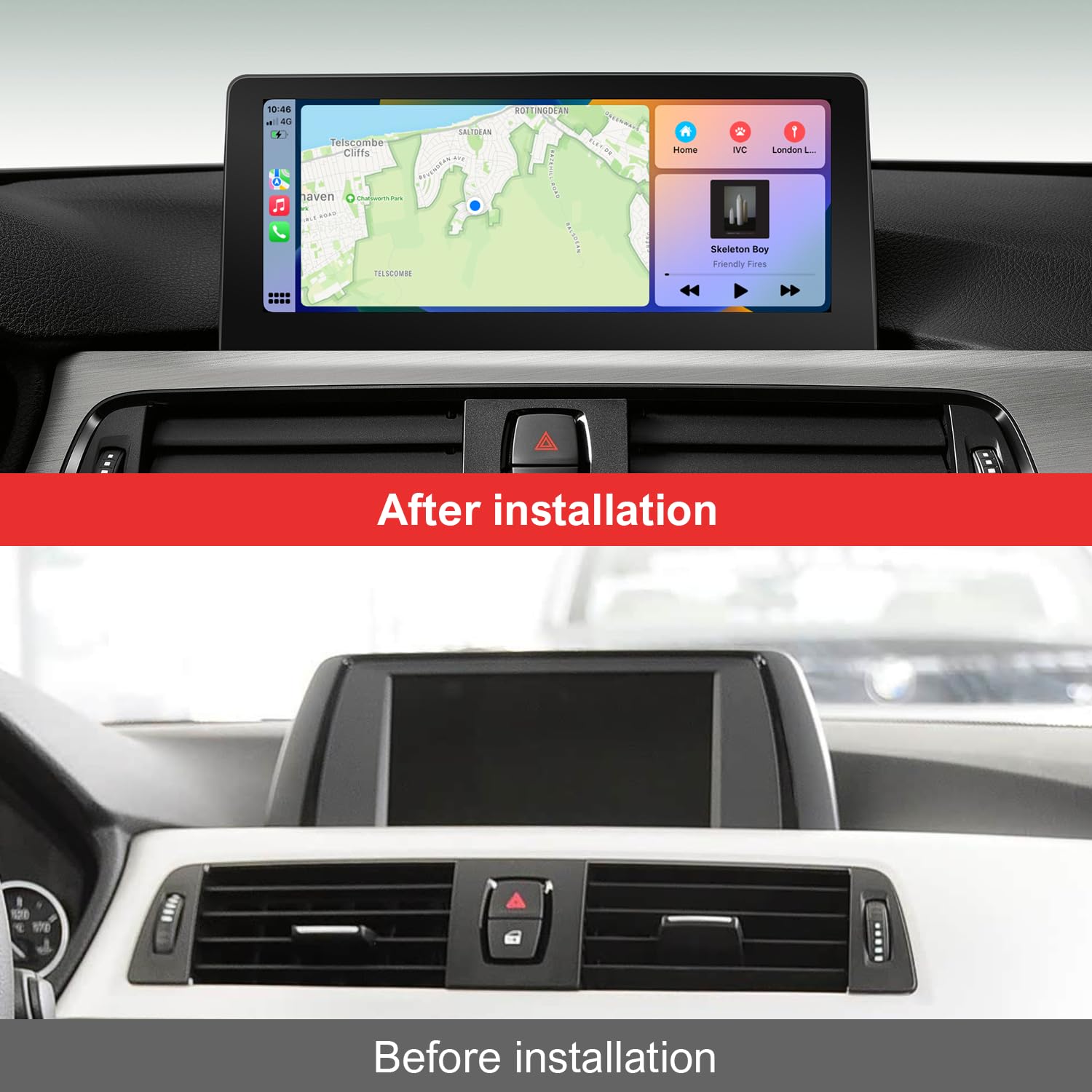 Autoradio Bildschirm 10,25 Zoll für BMW 1er 2er 3er 4er F20 F21 F22 F23 F30 F31 F32 F33 F34 F36 2011-2015 NBT, Linux Touchscreen, Kabelloses CarPlay & Android Auto, Original iDrive System erhalten