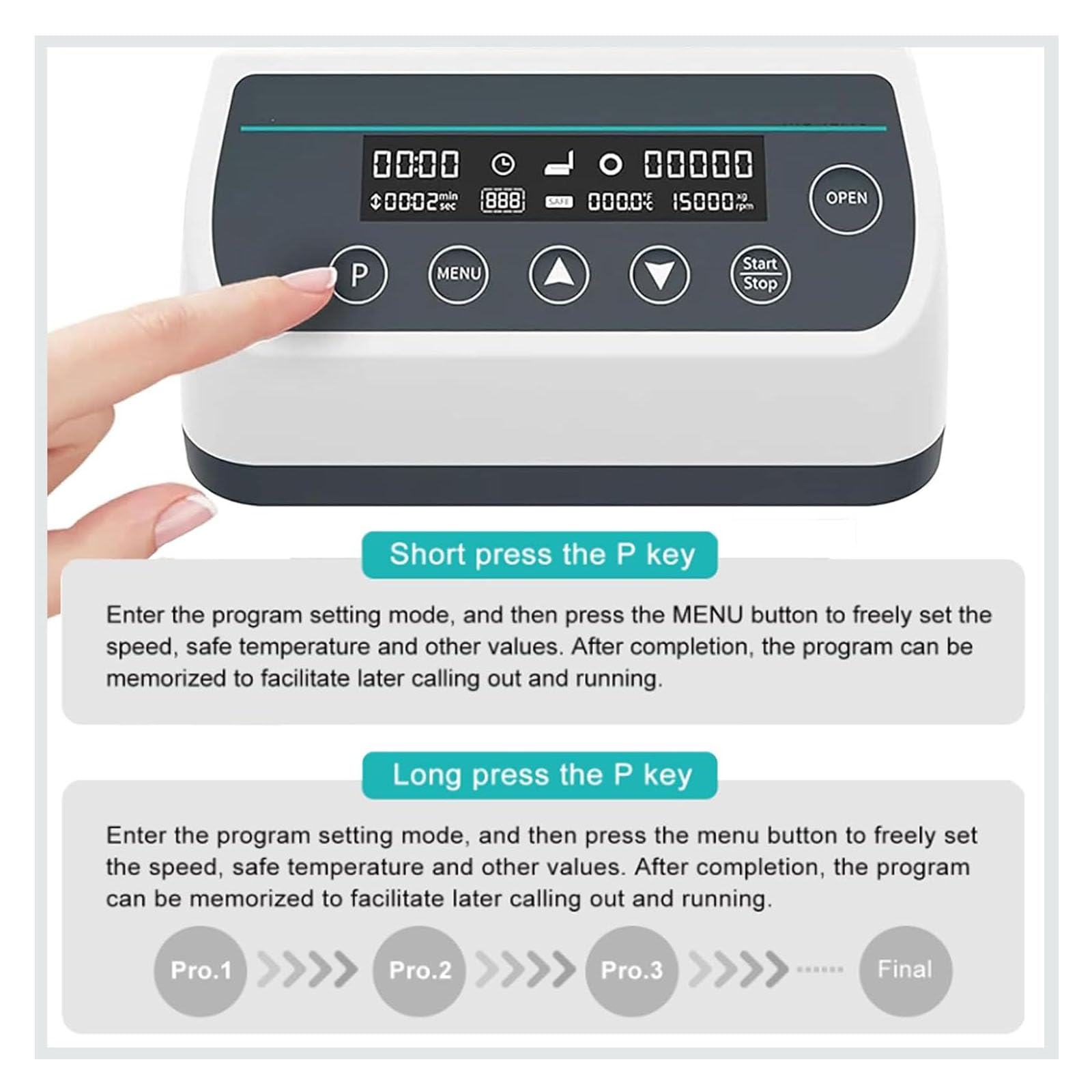 Máquina centrífuga digital, microcentrífuga de laboratorio de 10000 rpm, separación de suero por PCR, rotor 3 en 1 de 12 x 0,2/0,5/1,5/2 ml, para investigación científica
