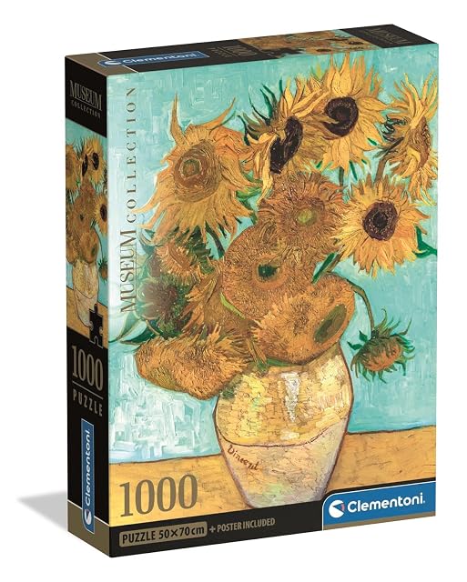 Clementoni - Puzzle Adulto 1000 Piezas Museum Sunflowers Compact Box, 39966