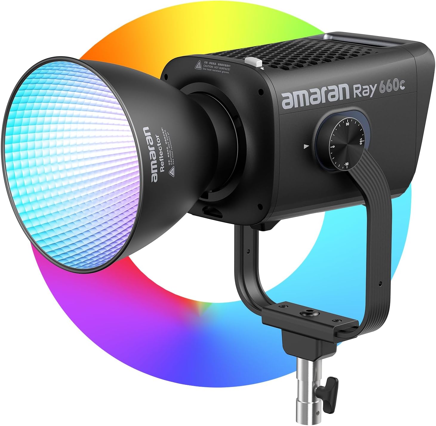 amaran Ray 660c RGB LED Video Light 660W APP/DMX Control, 1,800-20,000K 38,500Lux/1m COB Continuous Output Lighting, Bowens Mount Portable Light for Photography, Studio,Video Recording (Ray 660c)
