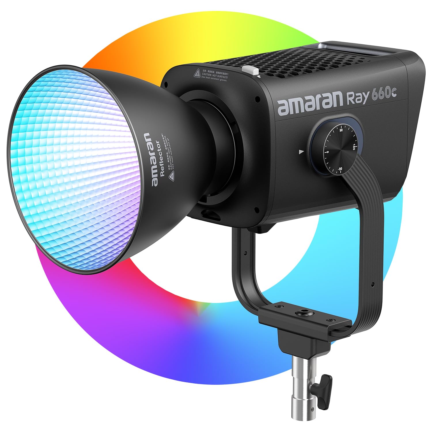 amaran Ray 660c RGB LED Video Light 660W APP/DMX Control, 1.800-20.000K 38.500Lux/1m COB Illuminazione in uscita continua, Bowens Mount Luce portatile per fotografia, studio, registrazione video (Ray