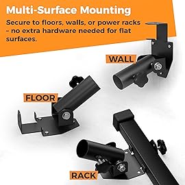 EVERSTRONG V Bar Grip with Wall, Floor, or Rack Mount Landmine Attachment for Barbell - T Bar Row Handle - Viking Press Landmine Attachment - Barbell Row Handles - Power Cage Accessories