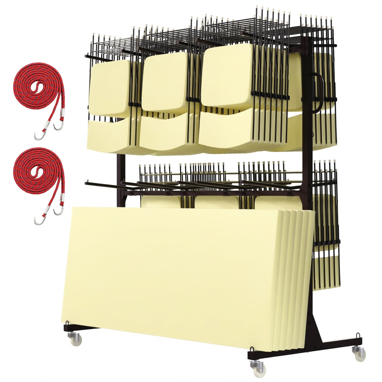 Photo 1 of Folding Chair Rack, Folding Chair Cart Holds 84 Folding Chairs or 12 Table
