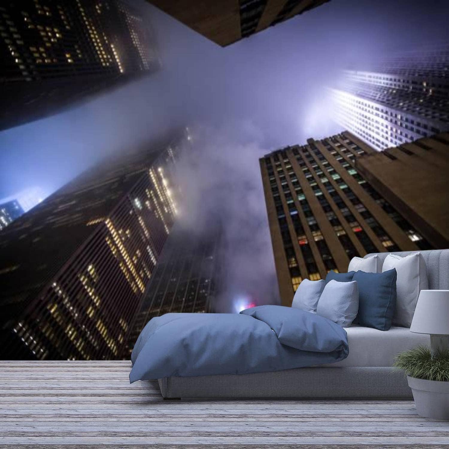 Papier peint photo 3D nuit alpine pour créer une ambiance relaxante dans la chambre