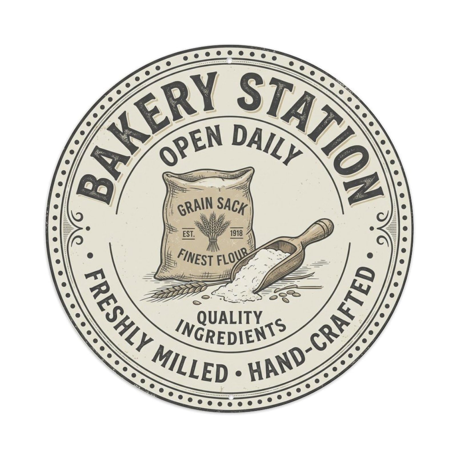 Bakery Station Open Daily Home Kitchen Cake Metal Tin Sign