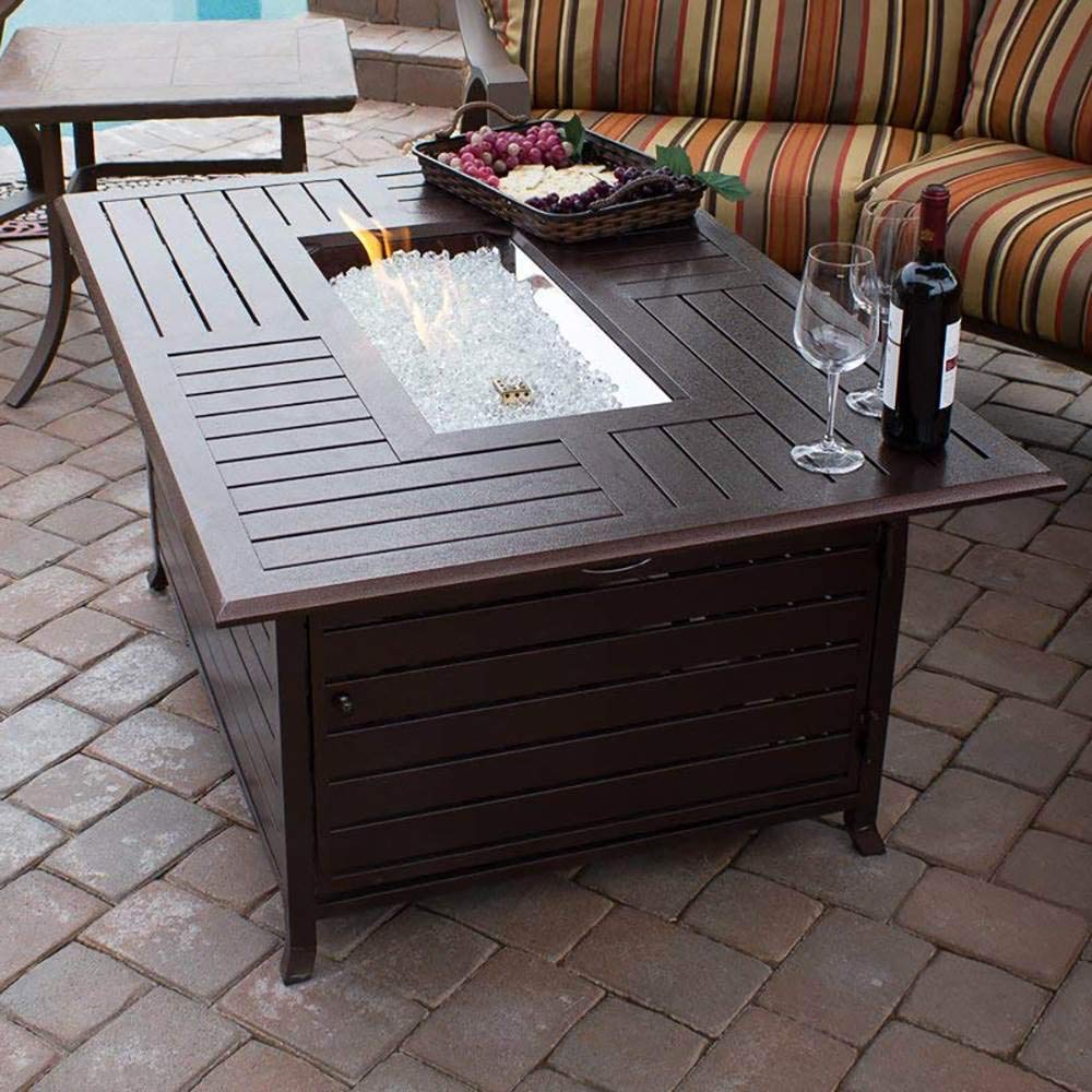 Amazon.com: Hiland FS-1010-T-12 Fire Pit Propane w/Glass, Square