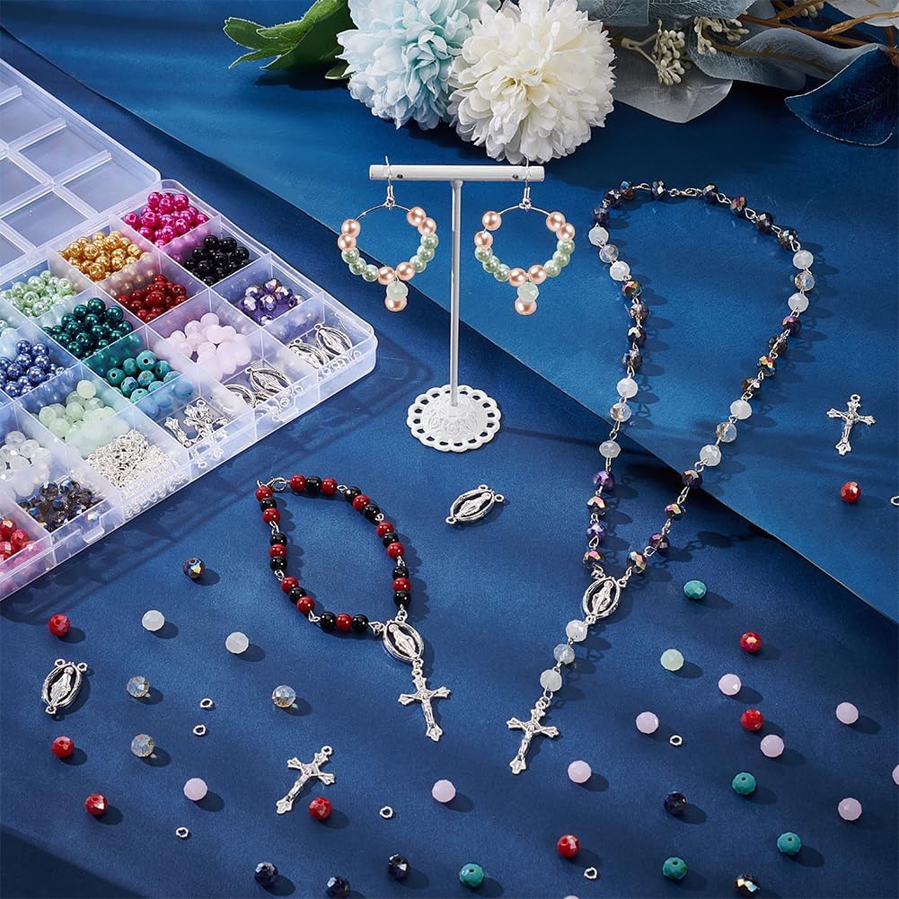 Kit Fabrication De Bijoux - 1240 Pièces : Perles Bois, Fermoirs, Tiges Acier, Anneaux - Pour Colliers, Bracelets