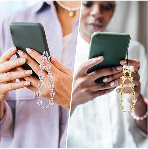 Miniatura 4 de jojofuny Abalorio para teléfono, 4 unidades, correa para teléfono celular, correa de muñeca para teléfono celular, correa de muñeca para teléfono