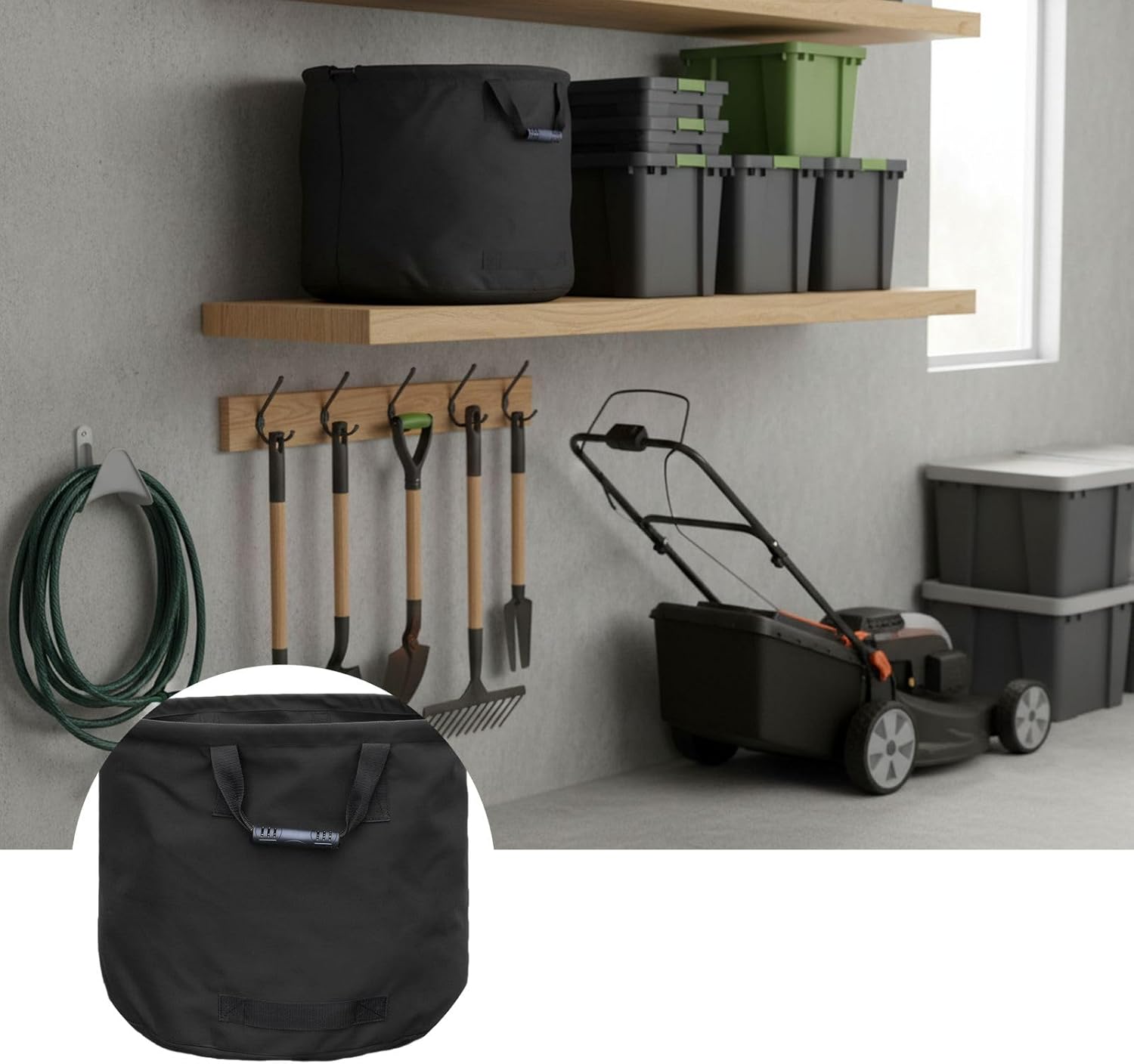 Leaf Collection Bag for Garden Debris and Yard Waste - Cotton Lawn Leaf Carrier with Reinforced Handles