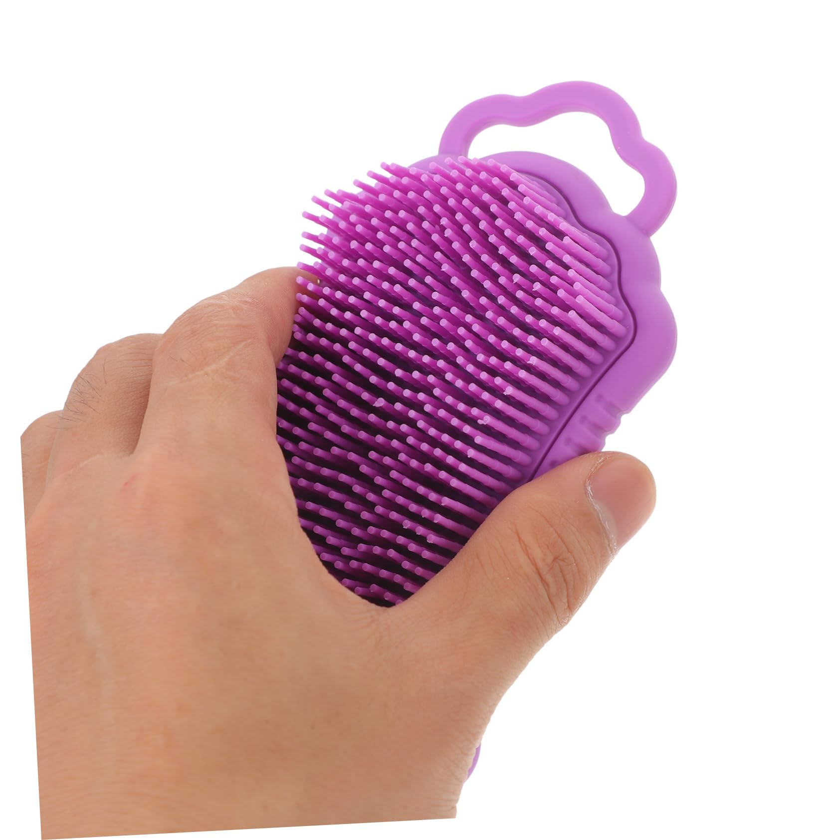 3 Stück Silikon Shampoo Kamm Haarbürste Haarbürste Haar Kopfhaut Schrubber Kopfhaut Haar Kopfmassage Waschborsten Körper Badewerkzeug Silikon Dusch Schrubber Luffa Lila