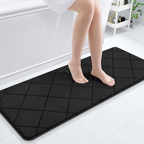 Miniatura 202 de OLANLY Tapete de baño de espuma viscoelástica de 24 x 16 pulgadas, ultra suave y absorbente, lavable a máquina, cómodo tapete de baño para suelo de