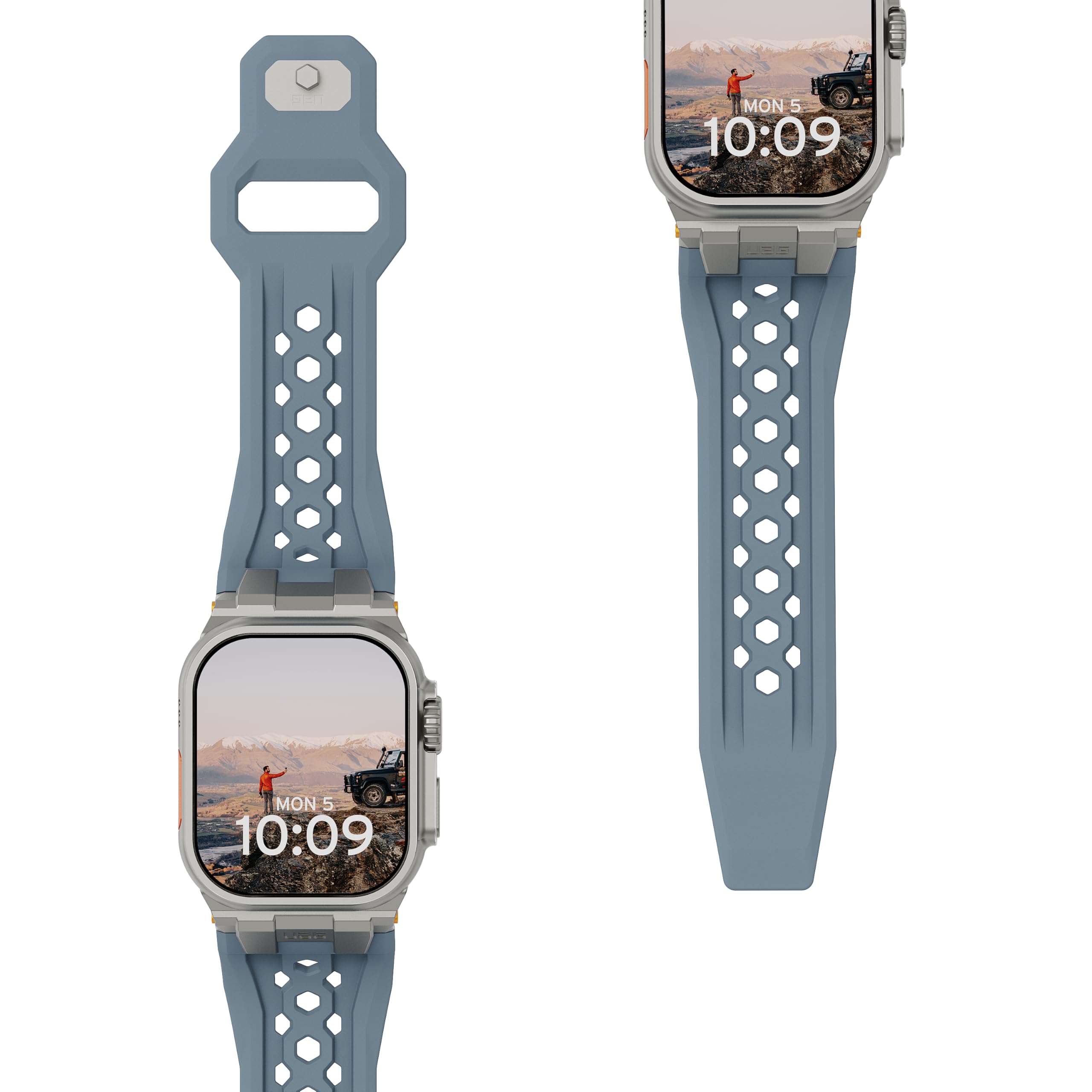 UAG Monarch Strap, cloud blue/​titanium - Apple Watch 49mm/​45mm/​44mm/​42mm (194158114136)
