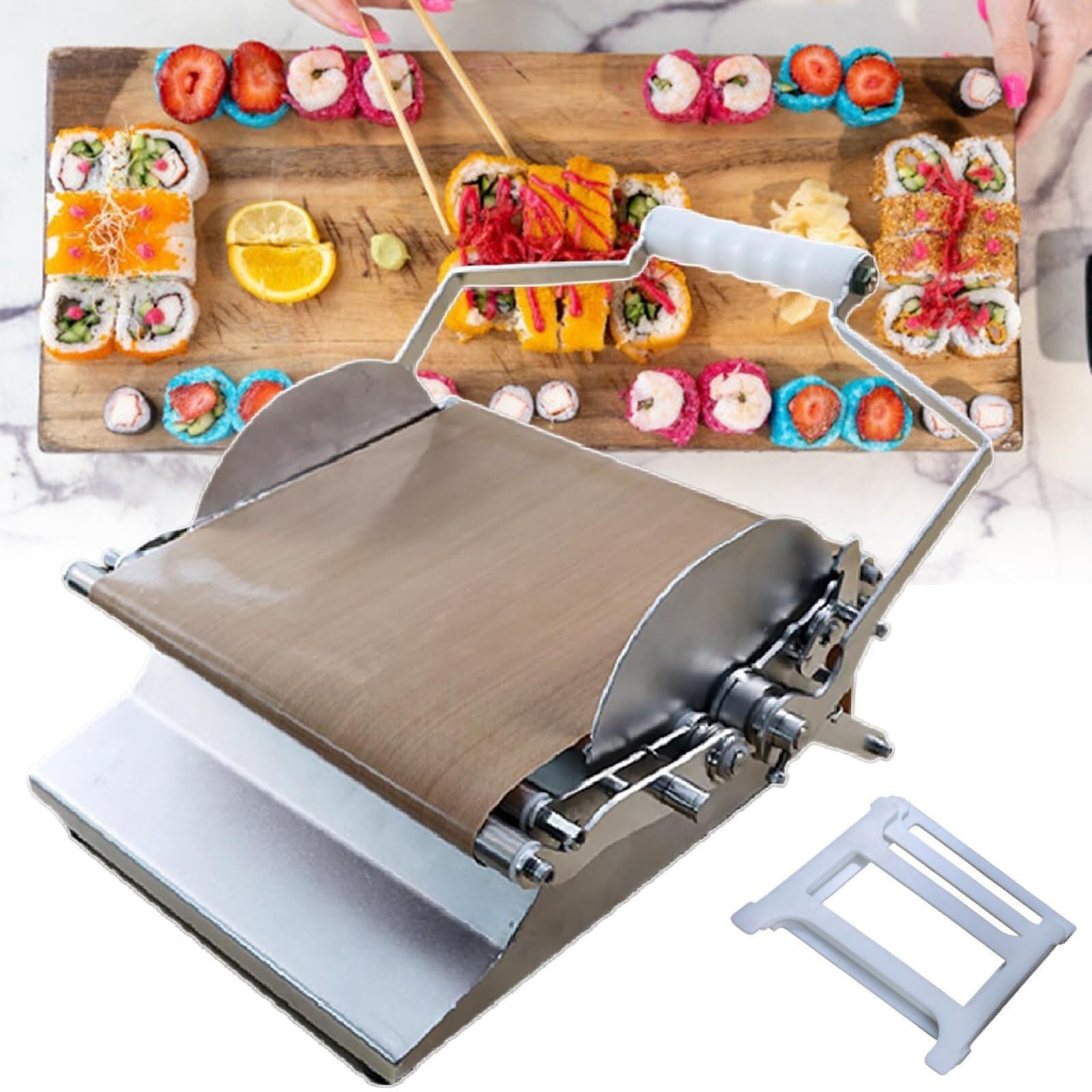 Commercial Round Sushi Roll Machine, Stainless Steel Sushi Maker Rice Roll Mould Kit, 3 Sizes, for Restaurant