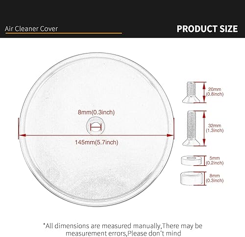 Miniatura 6 de Cubierta cromada del filtro de aire para Harley Dyna Street Bob Low Rider 1999-2008 Softail Fat Boy Heritage Deuce 2000-2015 Touring Street Glide