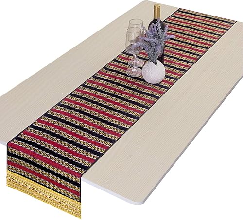 Miniatura 1 de rockcloud Camino de mesa colorido a rayas, mezcla de algodón, decoración para bodas, baby shower, cumpleaños, vacaciones, eventos, fiestas y fiestas