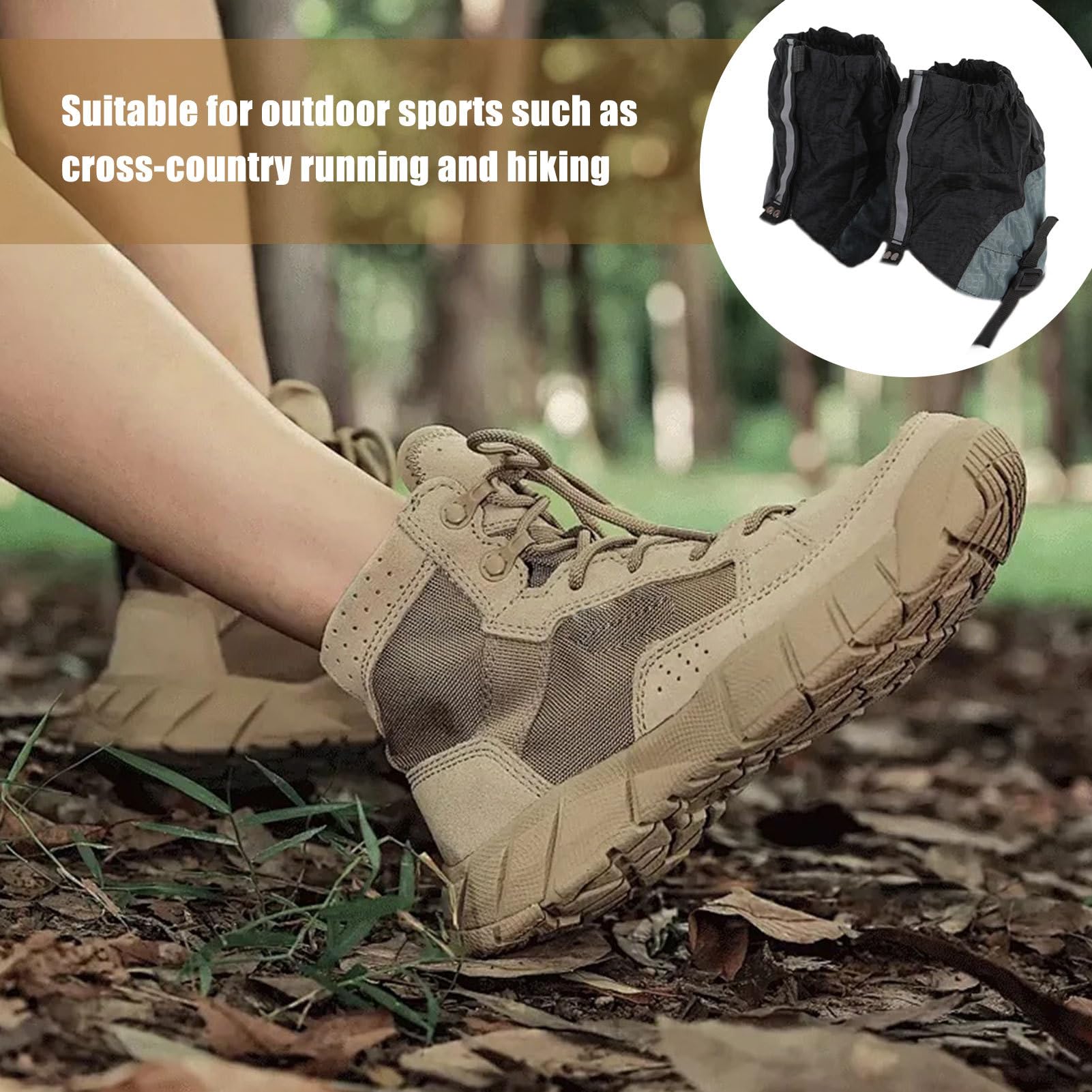 Polainas para Zapatos Senderismo Montaña Transpirables Ajustables Trekking Escalada Nieve