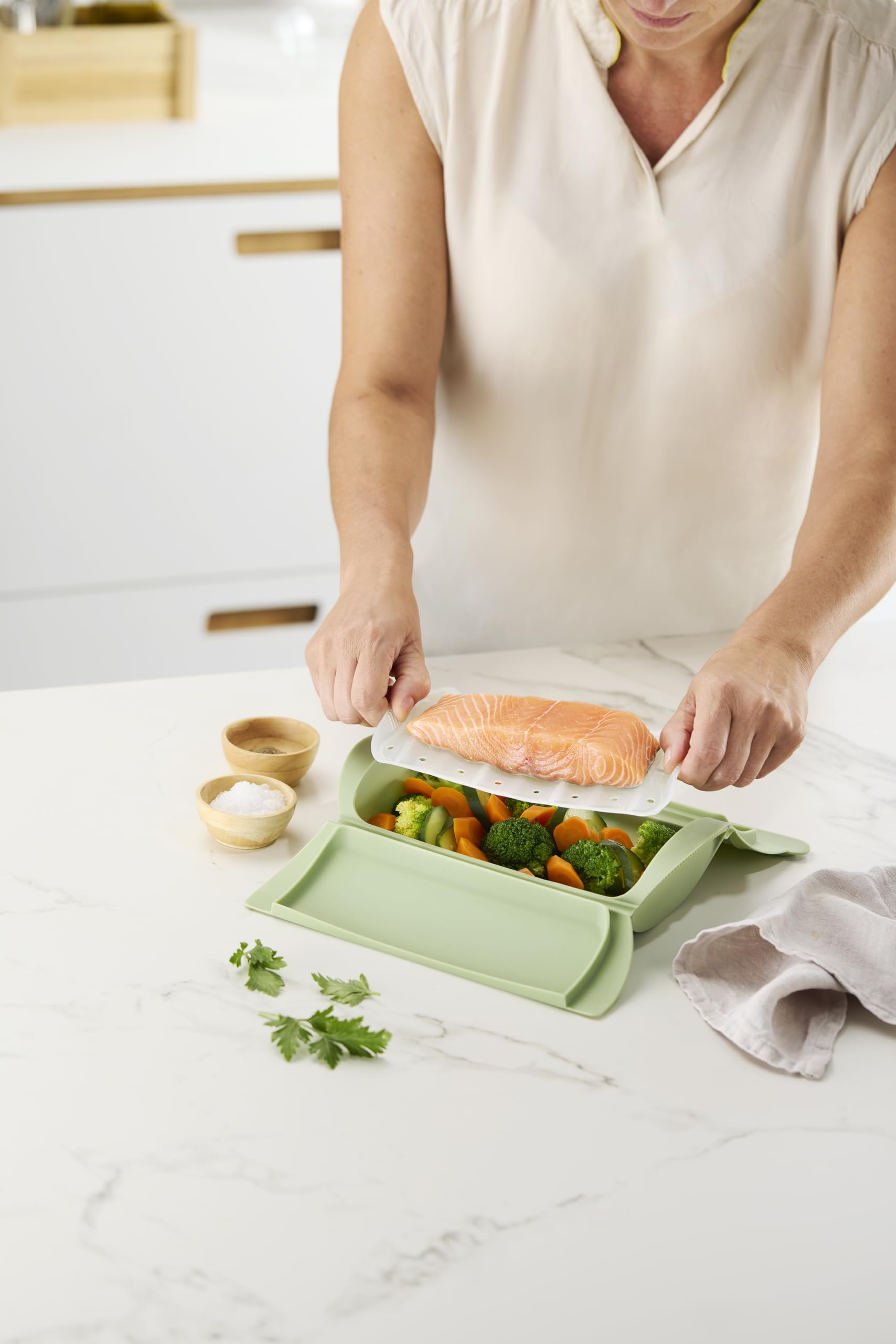 Lékué Cooker a vapore con vassoio in silicone 1,2 persone